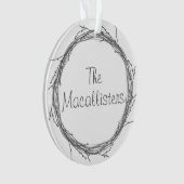 小枝とつる植物 オーナメント (正面)