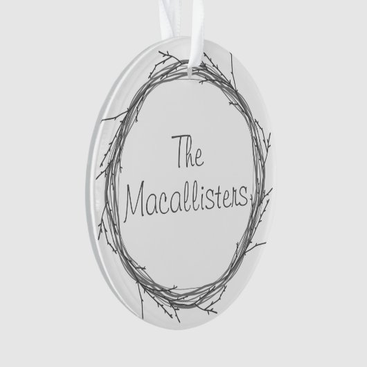 小枝とつる植物 オーナメント (正面)