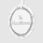 小枝とつる植物 オーナメント (正面)