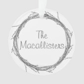 小枝とつる植物 オーナメント (正面)