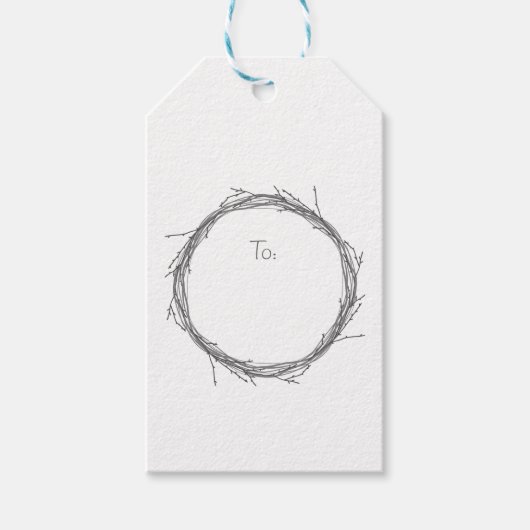 小枝とつる植物 ギフトタグ (正面)