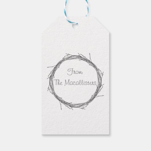 小枝とつる植物 ギフトタグ (裏面)