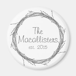 小枝とつる植物 マグネット