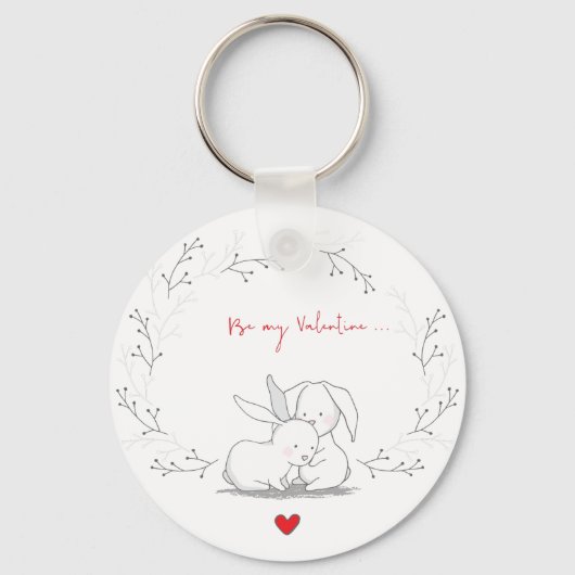 小枝とウサギ キーホルダー (正面)