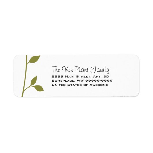 小枝と葉 ラベル (正面)