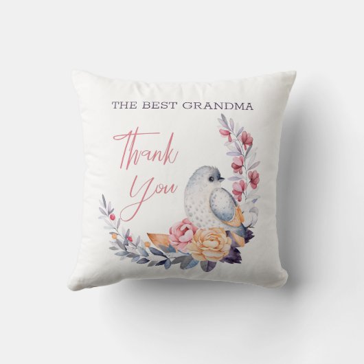 小枝と鳥 クッション (裏面)