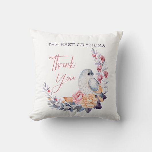 小枝と鳥 クッション (正面)