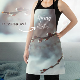 小枝に小枝を付けたヤナギ エプロン