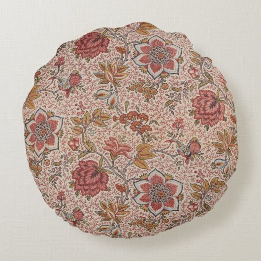 小枝に花点々のあると鳥 ラウンドクッション (裏面)