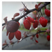 小枝に雨 タイル (正面)