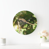 小枝の上のトンボの時計 ラージ壁時計 (ホーム)