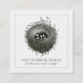 小枝の巣のインテリアデザイン スクエア名刺 (正面)