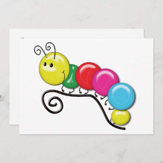 小枝の毛虫 招待状 (正面/裏面)