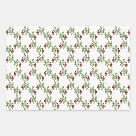 小枝の鳥、果実との組み合わせ済み ラッピングペーパーシート (正面2)