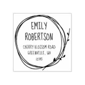 小枝リースカジュアルカントリーウェディング自然サークル ラバースタンプ (インプリント)