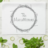 小枝及びつる植物 キッチンタオル (折り畳み)