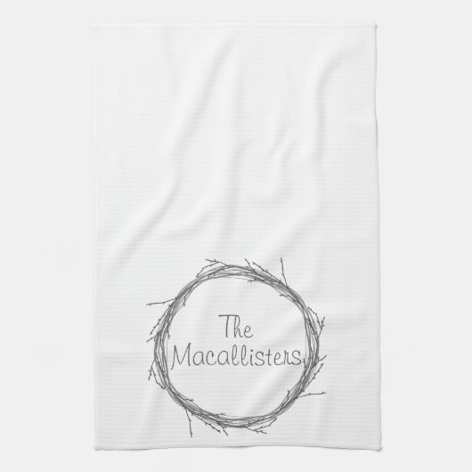 小枝及びつる植物 キッチンタオル (縦)