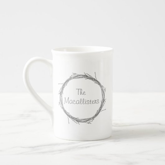 小枝及びつる植物 ボーンチャイナマグカップ (左)