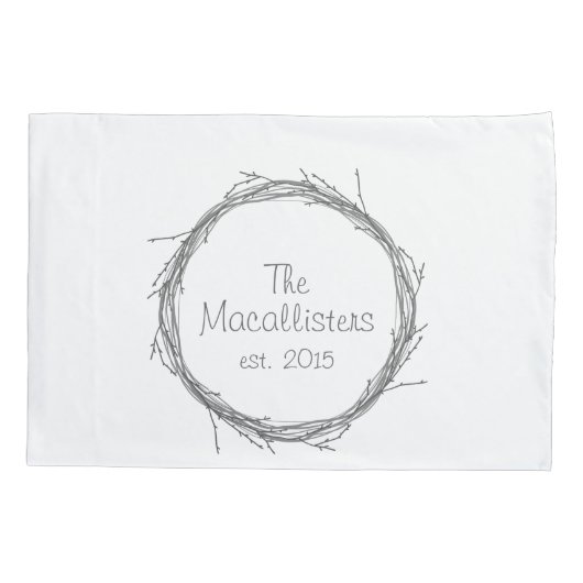 小枝及びつる植物 枕カバー (裏面)