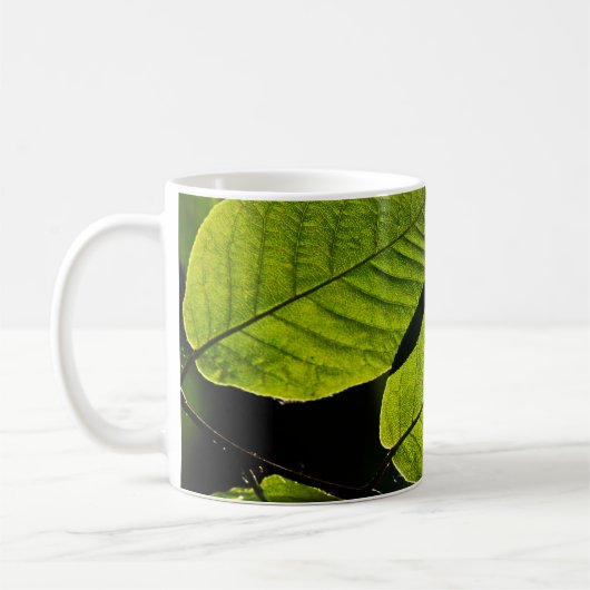 小枝葉緑葉脈 コーヒーマグカップ (左)