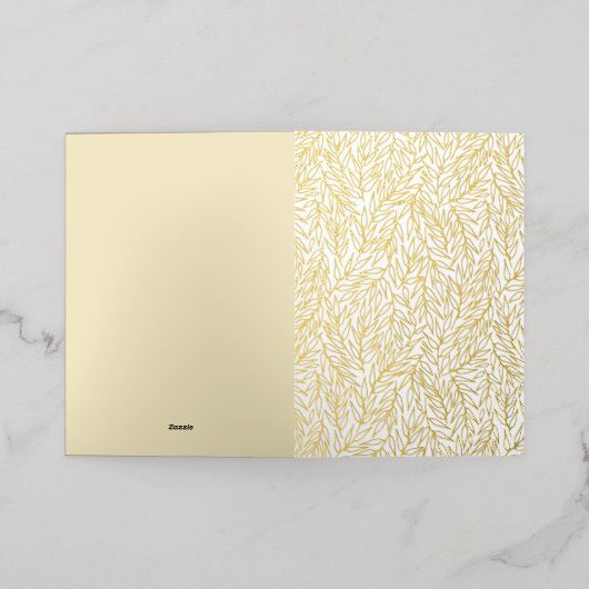 小枝離れ。 箔グリーティングカード (外側レイダウン)