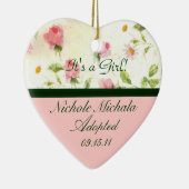 小柄いピンクのバラの採用の発表の記念品 セラミックオーナメント (右)