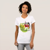 小柄い女性-小さい操業 Tシャツ (正面フル)