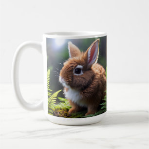 「小柄なチャーム:茶色と白のドワーフバニー」 コーヒーマグカップ