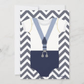 小柄な男の子のベビーシャワー招待状、ボーイ服 招待状 (裏面)