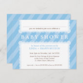 小柄な赤ちゃんシャワー招待状:：雨滴7L 招待状 (正面/裏面)