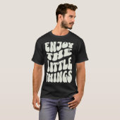 小楽しむ事肯定前向きレトロ Tシャツ (正面フル)