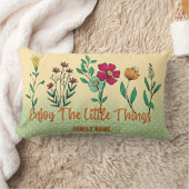 小楽しむ物フローラカスタム姓 ランバークッション (ブランケット)