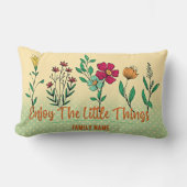 小楽しむ物フローラカスタム姓 ランバークッション (正面)