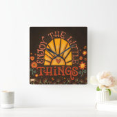 小楽しむ物引用文サン スクエア壁時計 (ホーム)