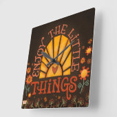 小楽しむ物引用文サン スクエア壁時計 (傾斜)