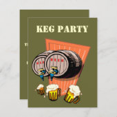 小樽のパーティーのビール樽はOctoberfestの招待状を叩きました 招待状 (正面/裏面)