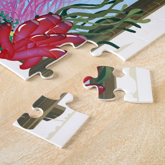 小樽日本いか旅行ポスター ジグソーパズル (側面)