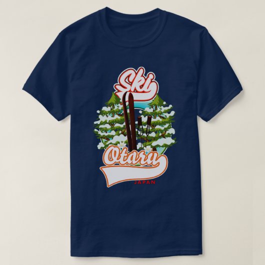 小樽日本ヴィンテージスキーロゴ Tシャツ (デザイン正面)