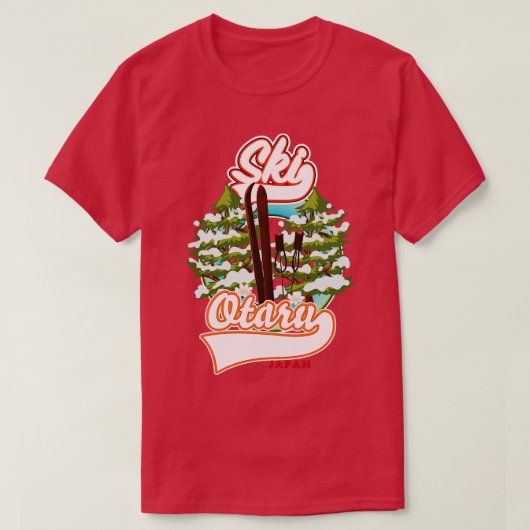 小樽日本ヴィンテージスキー Tシャツ (デザイン正面)