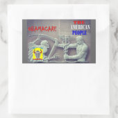 小浜気に対アメリカ国民 長方形シール (バッグ)