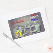 小浜気に対アメリカ国民 長方形シール (封筒)