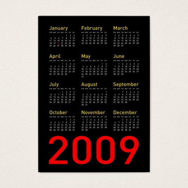 小浜記念品 – 2009年ポケットカレンダー (正面)