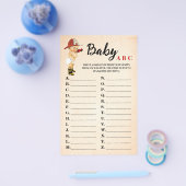 小消防士ベビーABCベビーシャワーゲームカード チラシ (シングル)