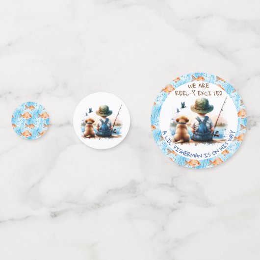 小漁師 | かわいい少年の赤ちゃんシャワー コンフェッティ (裏面)