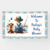 小漁師 | かわいい少年の赤ちゃんシャワー 横断幕 (横)