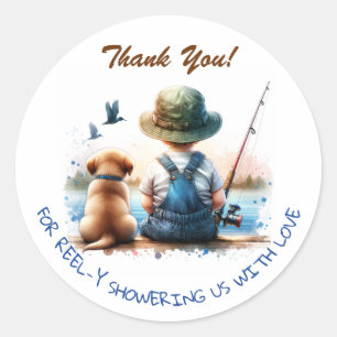小漁師 Thank You Boy's Baby Shower ラウンドシール
