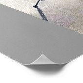 小烏が柳の枝に浮世絵 ポスター (角)