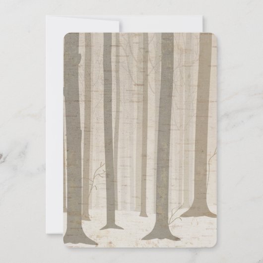 小熊の樺の木のベビーシャワーの招待状 招待状 (裏面)