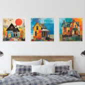 小片と質感のコラージュ (寝室)