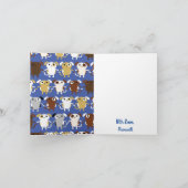 小犬のかわいいカラフルの第1誕生会のテーマ カード (内部)